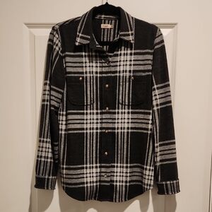 Faherty Black and White Plaid Button Down Shirt